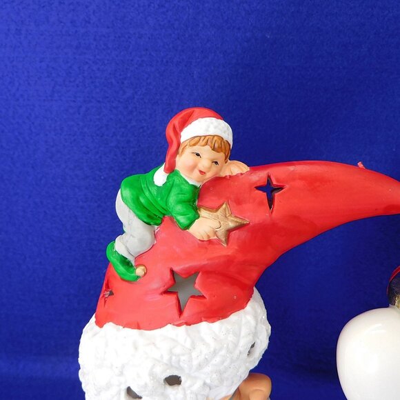 Santa Moon & Elf Tea Light & Christmas Ornament Holder Christmas Pierced - Picture 6 of 11